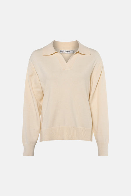 Pull V-hals - ecru