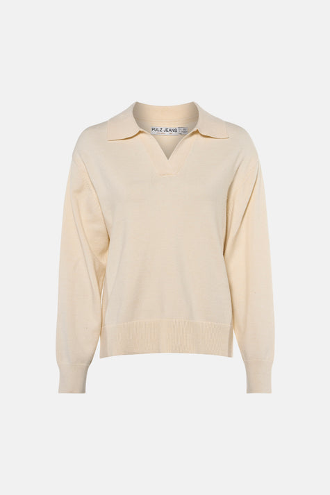 Pull V-hals - ecru