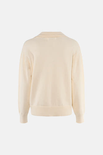 Pull col V - écru