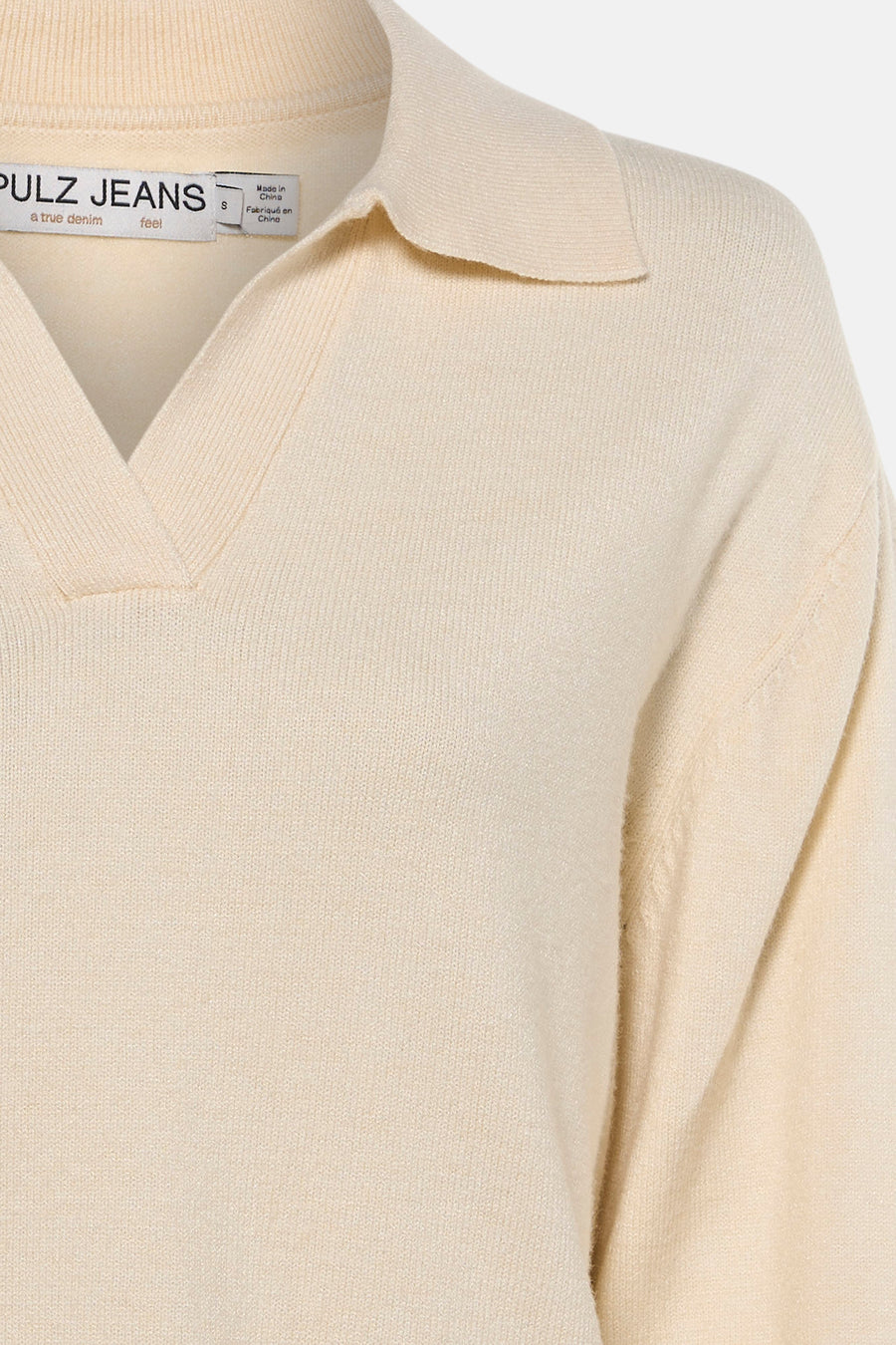 Pull col V - écru