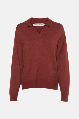 Pull met V-hals - rood