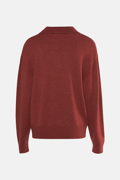 Pull col V Rouge - PULZ