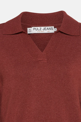 Pull met V-hals - rood - PULZ