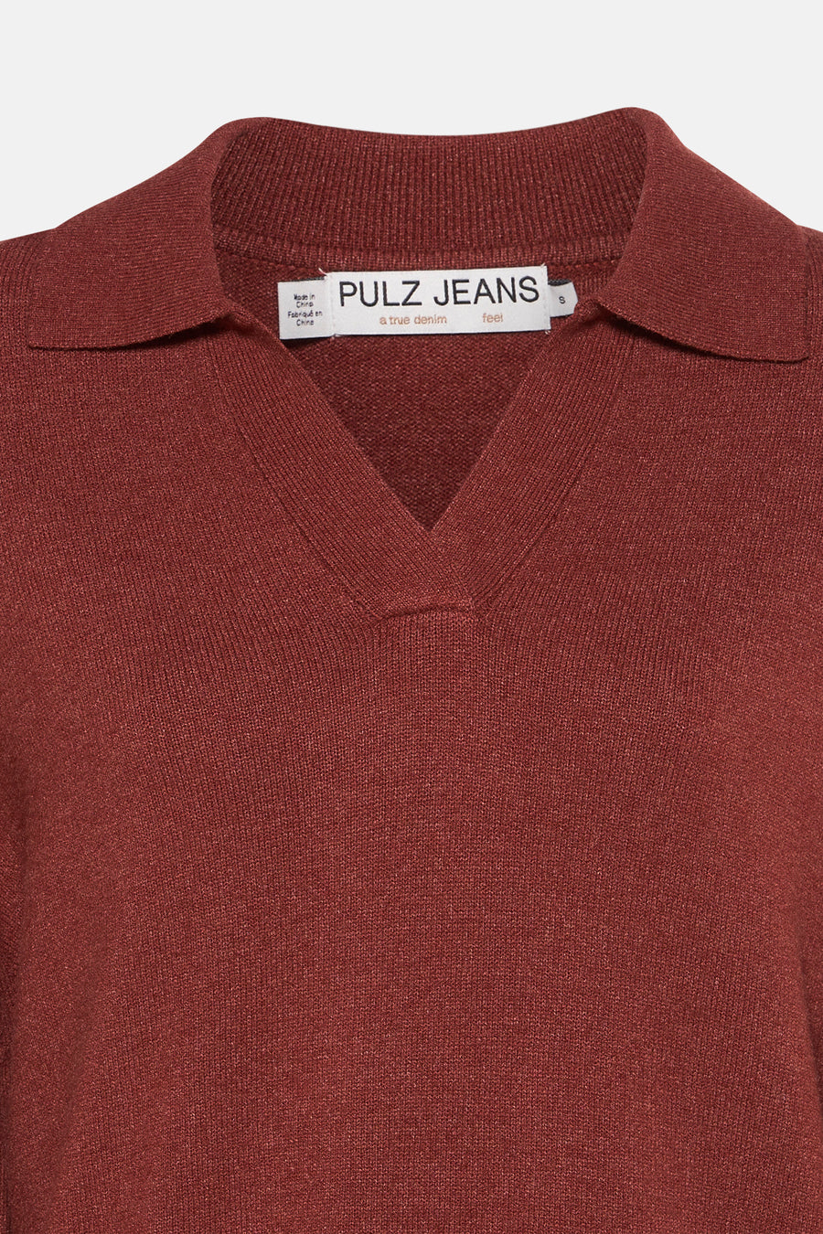 Pull met V-hals - rood - PULZ