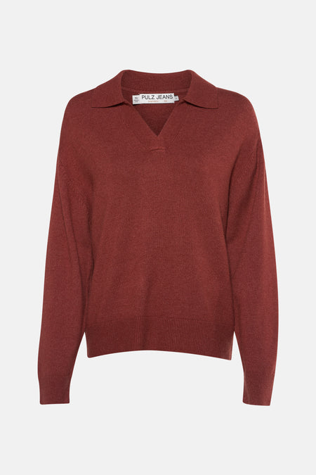Pull met V-hals - rood