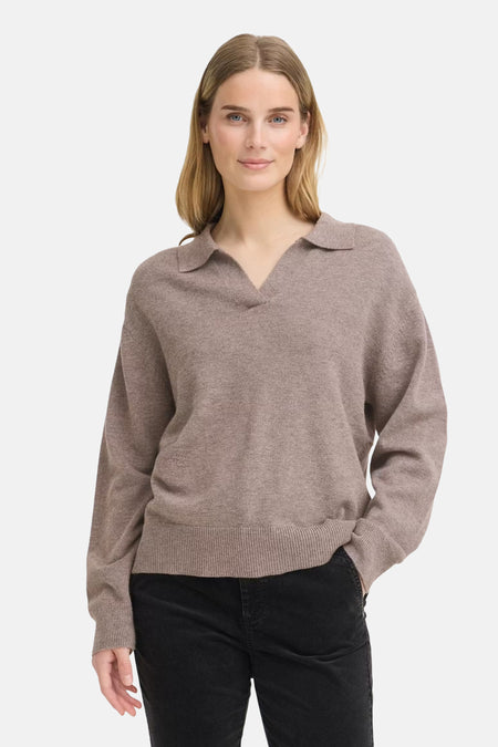 Pull V-hals - bruin