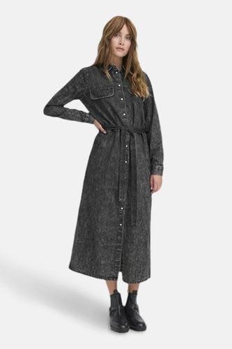 Kleedje met lange mouwen - Dark grey denim