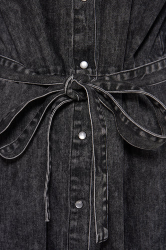 Robe à manches longues - Dark grey denim - PULZ