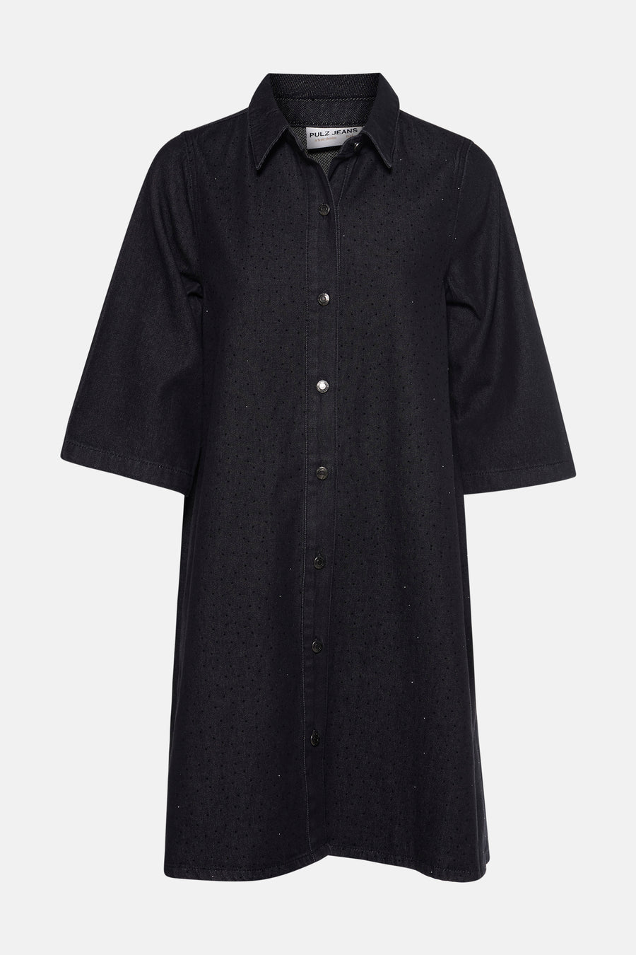Robe à manches courtes - black denim - PULZ