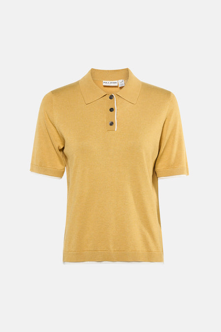 Pull met ronde hals - geel