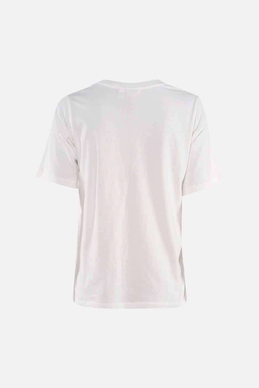 Wit T-shirt van PULZ met korte mouwen, van achteren gezien, met ronde hals.