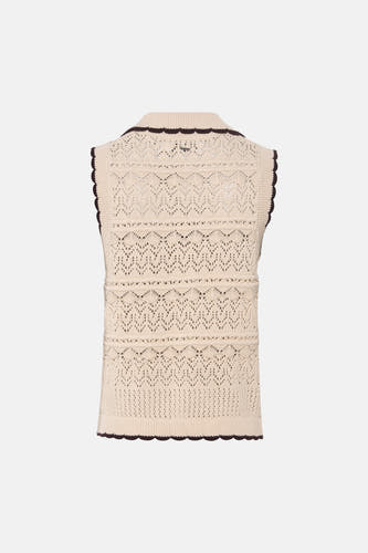 Pull col V - écru