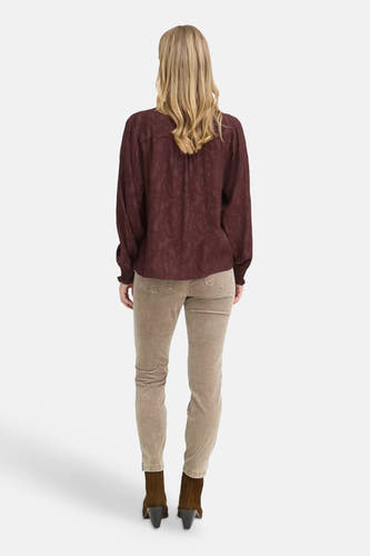 Blouse met lange mouwen - bruin
