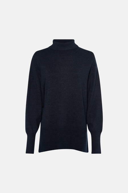 Pull met rolkraag - blauw