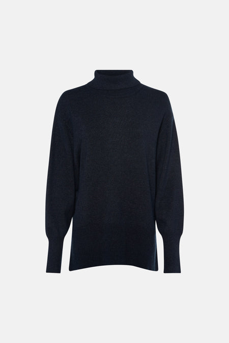 Pull met rolkraag - blauw