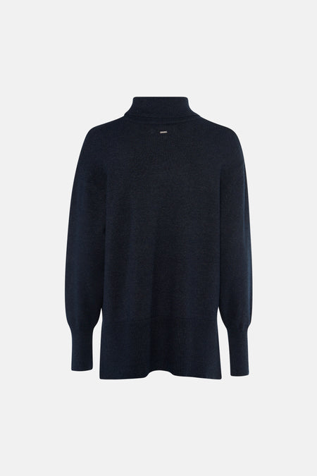 Pull met rolkraag - blauw