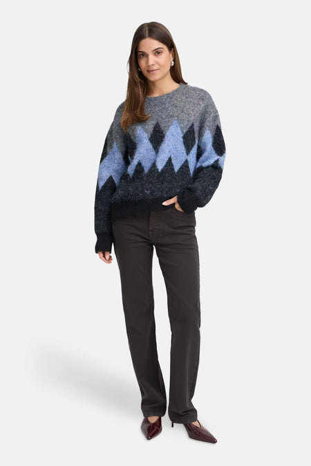 Pull col O - bleu