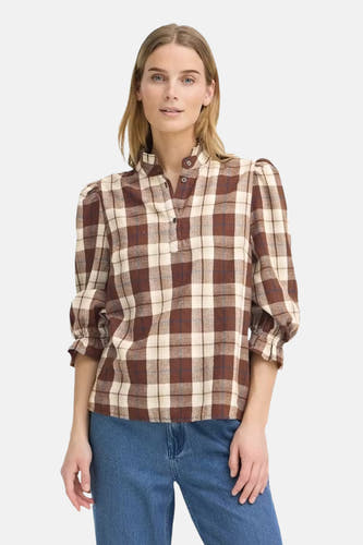 Blouse met 3/4 mouw - bruin
