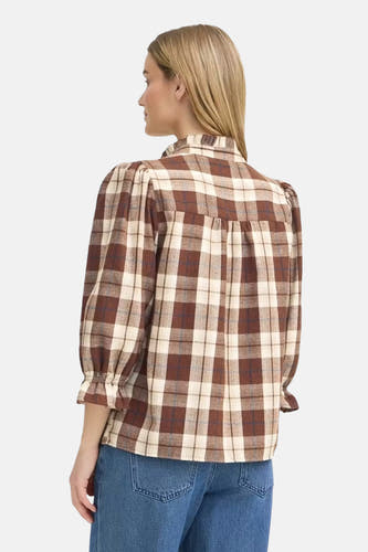 Blouse met 3/4 mouw - bruin