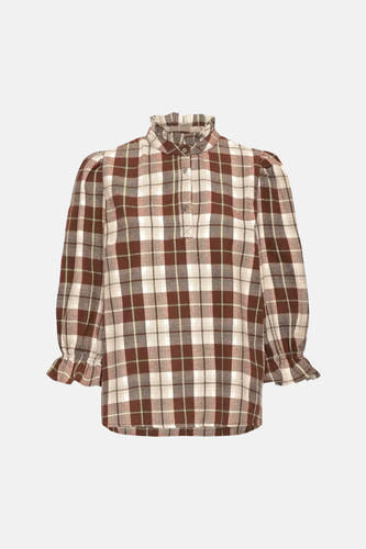 Blouse met 3/4 mouw - bruin