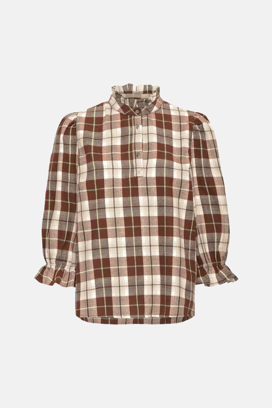 Blouse met 3/4 mouw - bruin