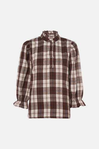 Blouse met 3/4 mouw - bruin