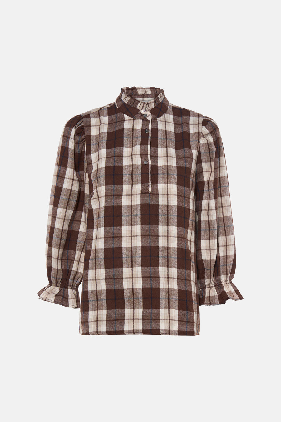 Blouse met 3/4 mouw - bruin