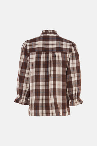 Blouse met 3/4 mouw - bruin