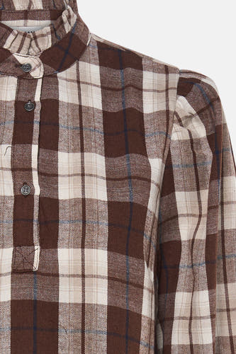 Blouse met 3/4 mouw - bruin