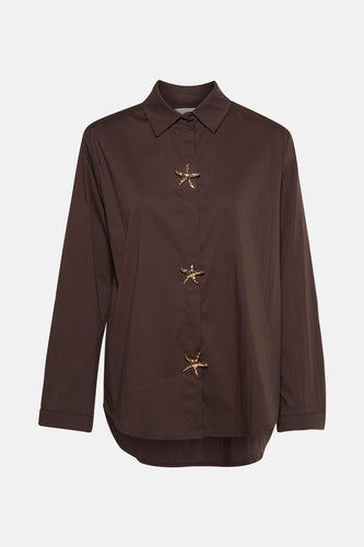 Chemise à manches courtes - brun