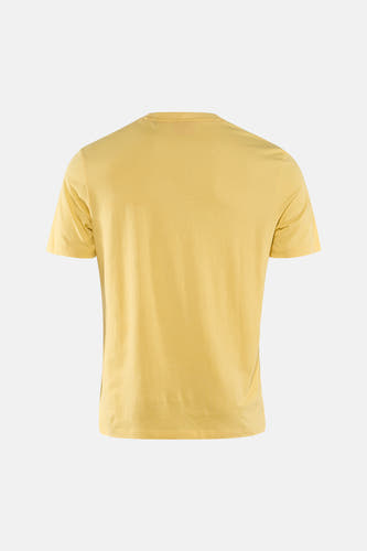 T-shirt jaune à manches courtes de HUGO, vu de dos.
