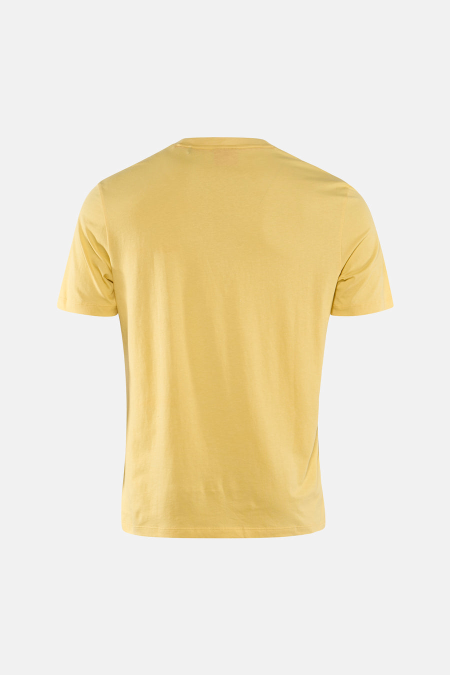 T-shirt jaune à manches courtes de HUGO, vu de dos.