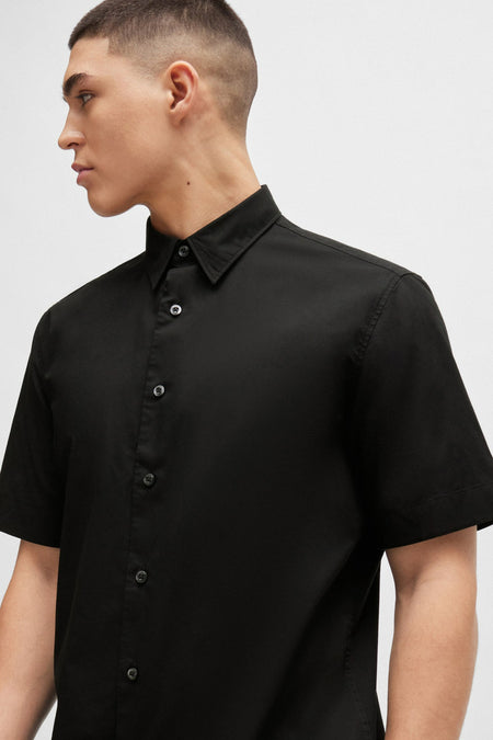 Chemise &agrave; manches courtes - noir