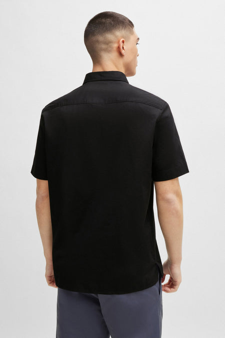 Chemise &agrave; manches courtes - noir