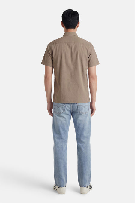 Chemise à manches courtes - brun