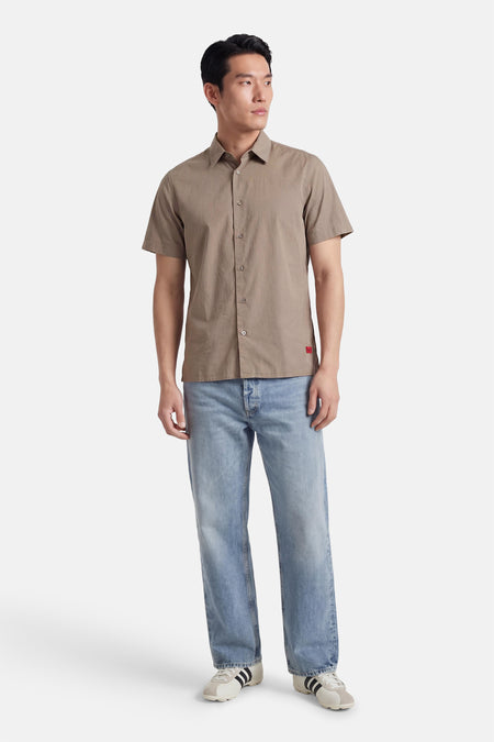 Chemise à manches courtes - brun