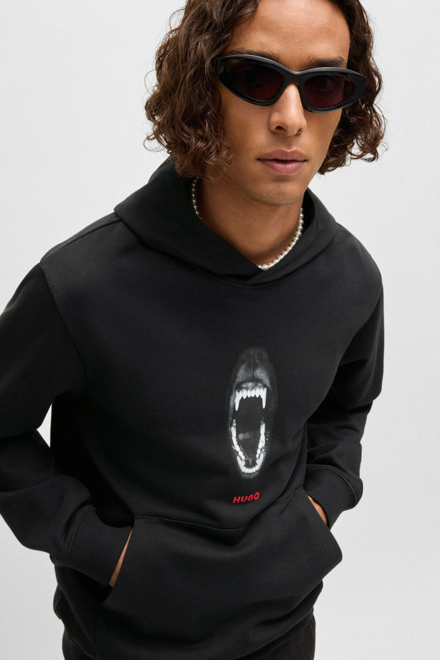 Sweat à capuche Noir - HUGO