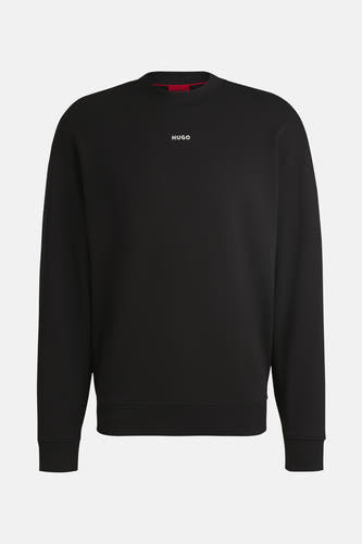 Zwarte sweater met ronde hals van HUGO, met een effen ontwerp en lange mouwen.