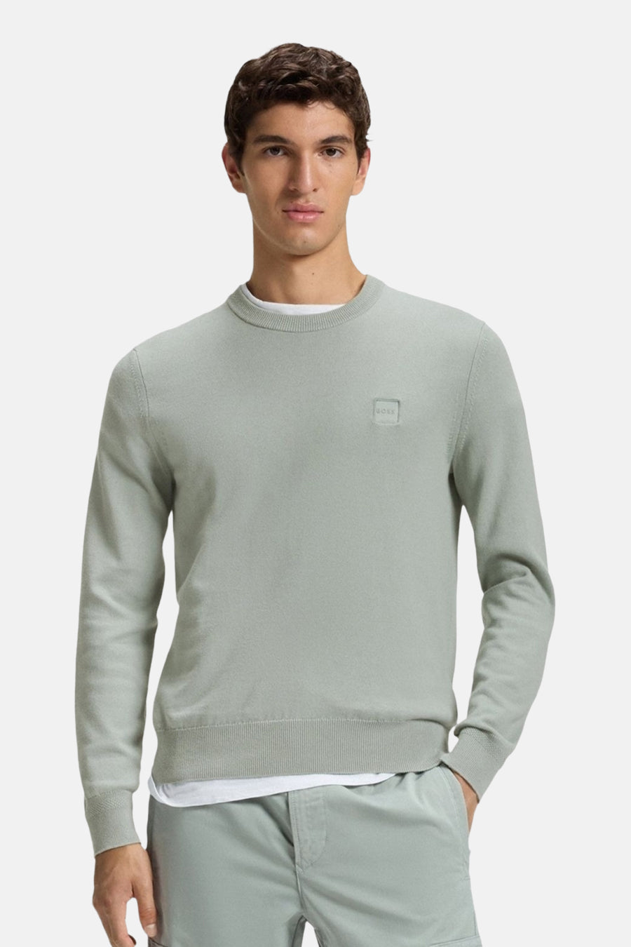 Pull à col rond - vert - HUGO BOSS ORANGE