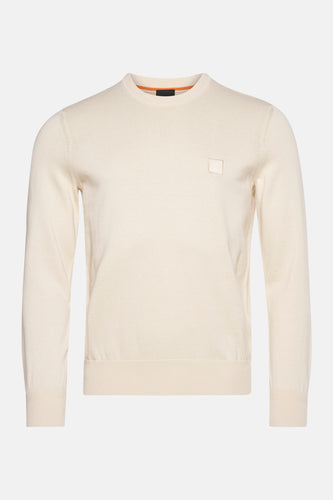 Pull met ronde hals - ecru