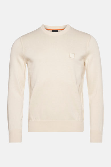 Pull met ronde hals - ecru