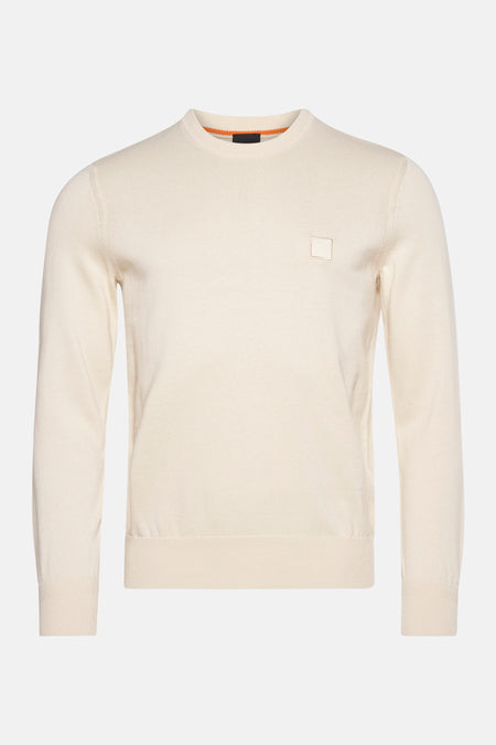 Pull met ronde hals - ecru