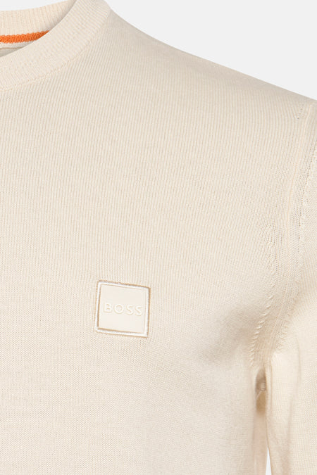 Pull met ronde hals - ecru