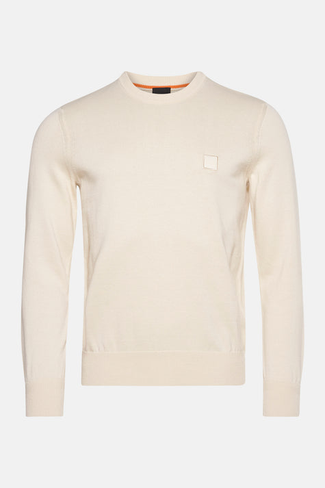 Pull met ronde hals - ecru