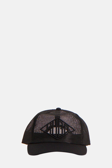 Zwarte pet van HUGO, met mesh structuur en logoprint op de voorkant.