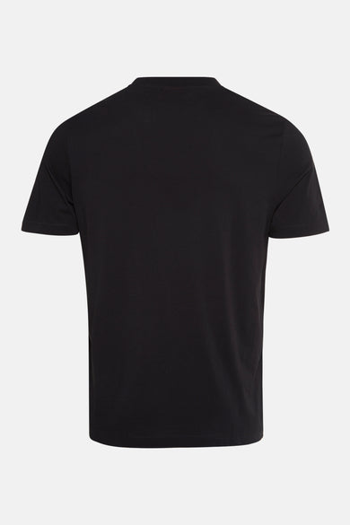 Zwart T-shirt met korte mouwen van HUGO, effen design vanaf de achterkant gezien.
