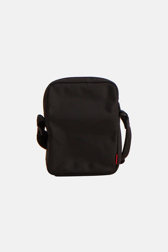 Zwarte schoudertas van HUGO met een subtiel rood detail en een verstelbare band.