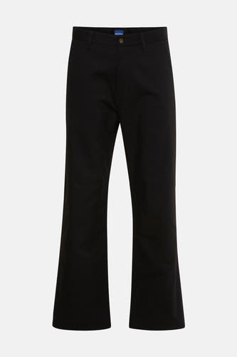 Zwarte broek van HUGO BLUE met wijde pijpen en een knoopsluiting.