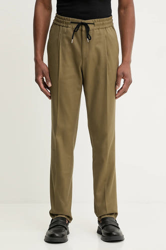 Pantalon vert de HUGO, avec cordon de serrage à la taille et plis sur le devant.