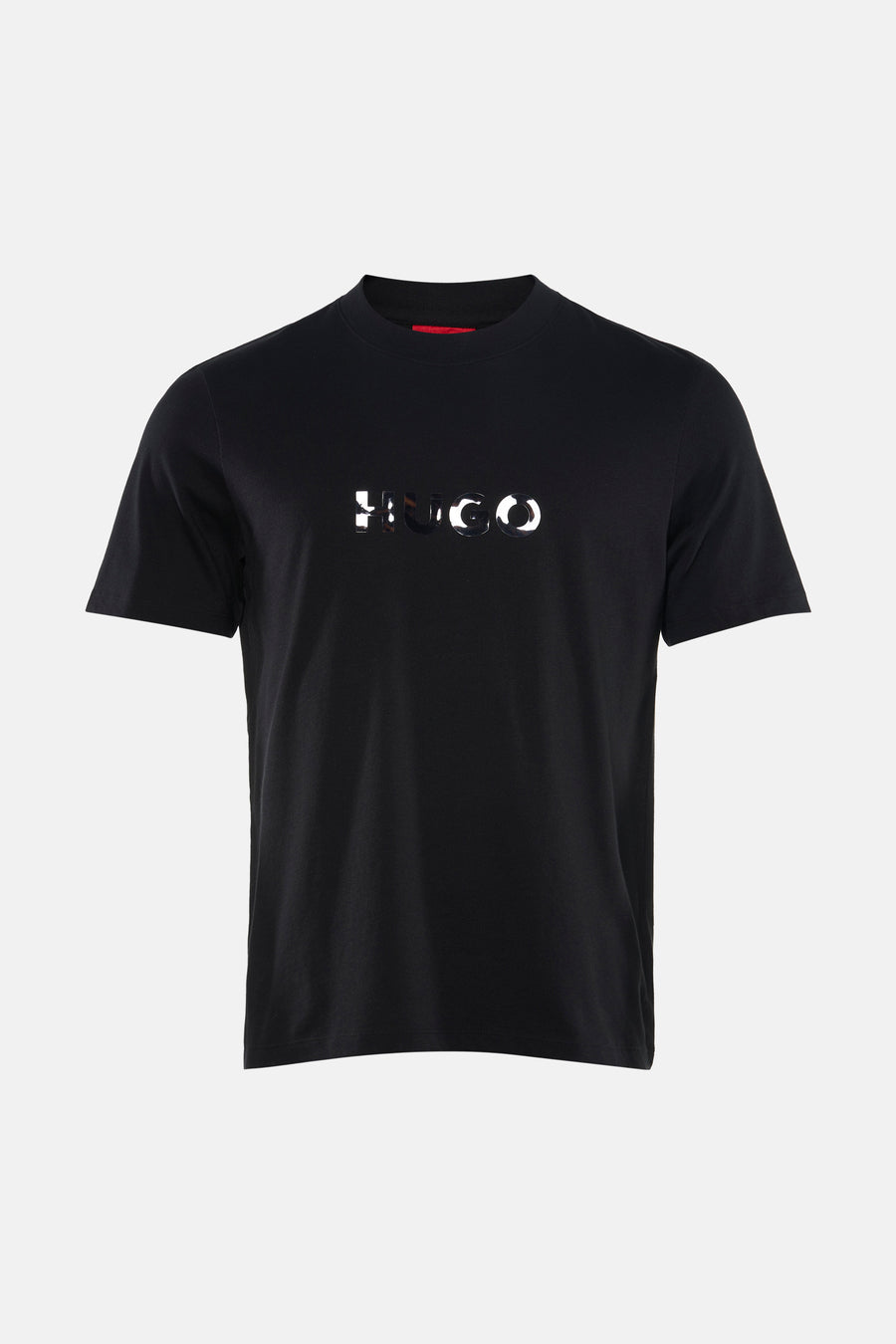 Zwart T-shirt met korte mouwen van HUGO, met een logo op de borst.
